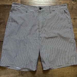 Hurley Navy Blue and White Striped Shorts Size 36